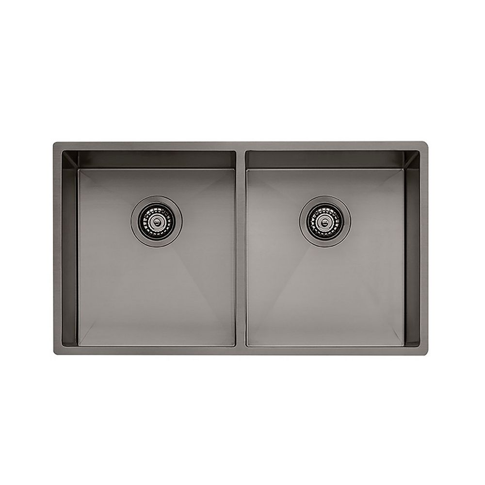 Wessan Stainless Steel Double Bowl Universal Mount Sink in Gunmetal ...