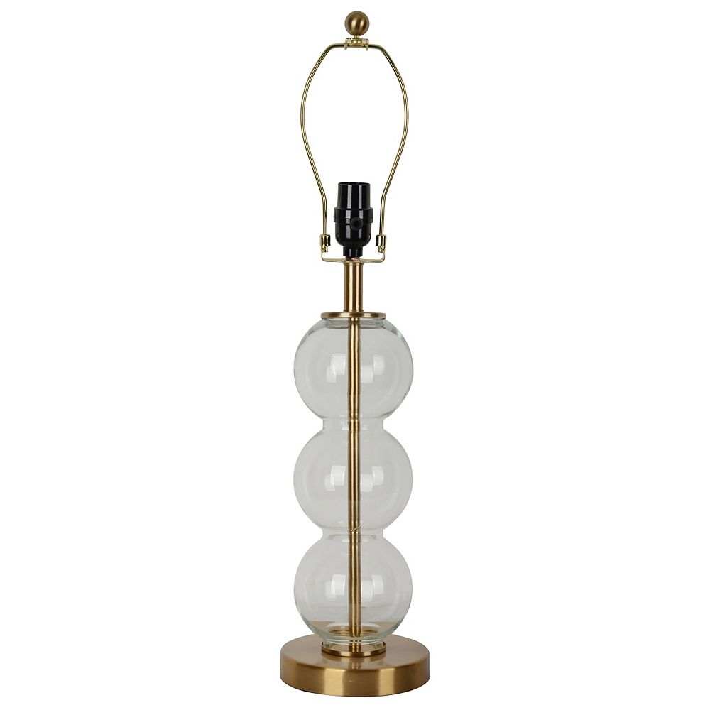 Hampton Bay 25 75 Inch Clear Glass And Brushed Gold Metal Table Lamp Base The Home Depot Canada