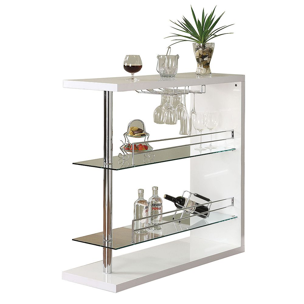 Coaster Company of America Bar Unit in Glossy White The Home Depot Canada