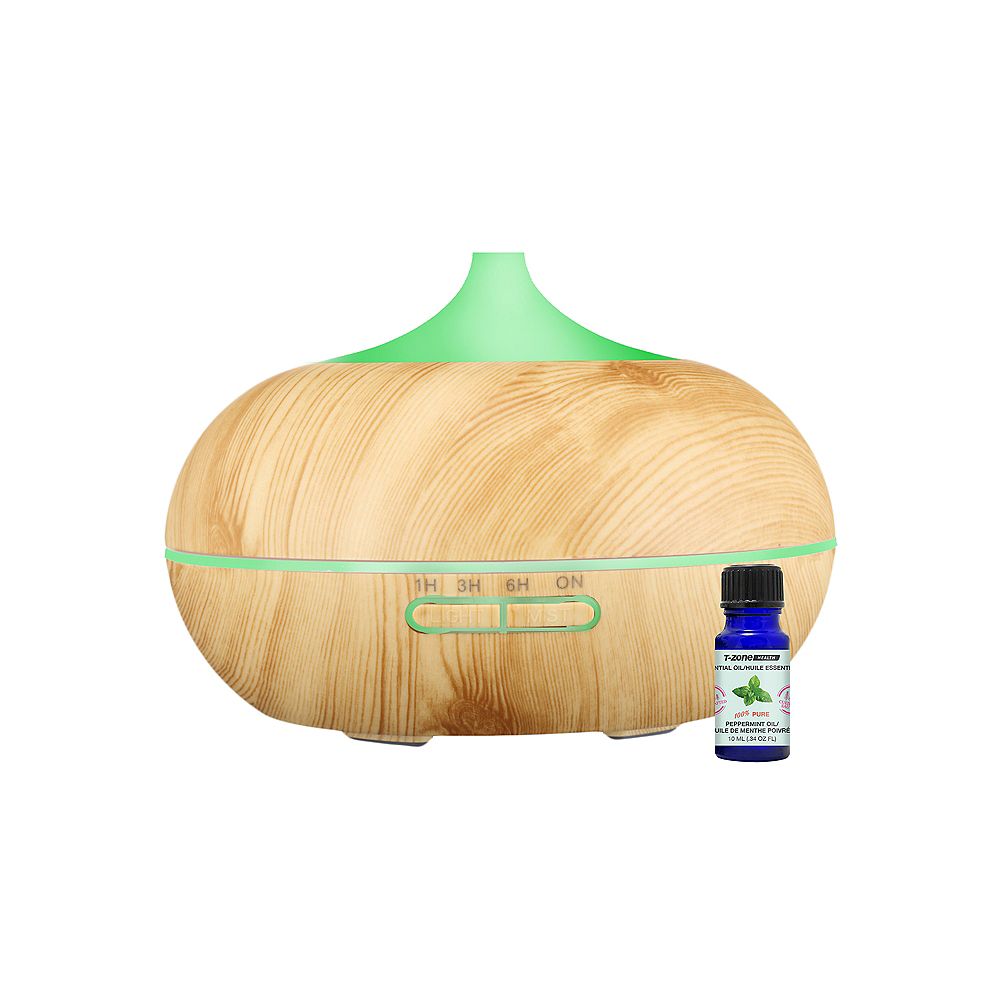 TZone Health Light Wood Ultrasonic Diffuser The Home Depot Canada