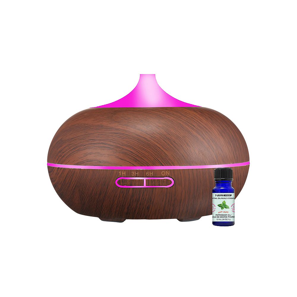 TZone Health Dark Wood Ultrasonic Diffuser The Home Depot Canada