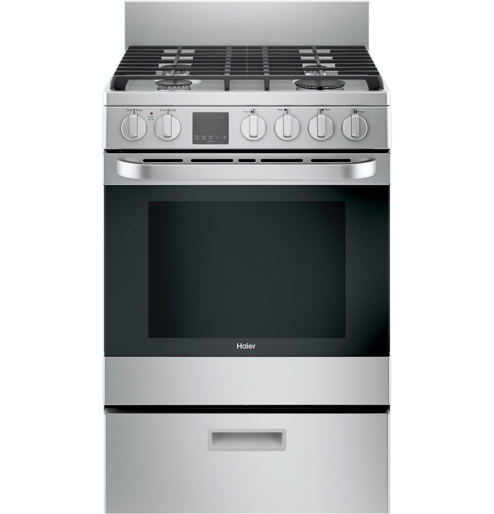 Haier 24 Inch 2 9 Cu Ft Gas Range Convection Oven In Stainless Steel   P 1001235331 