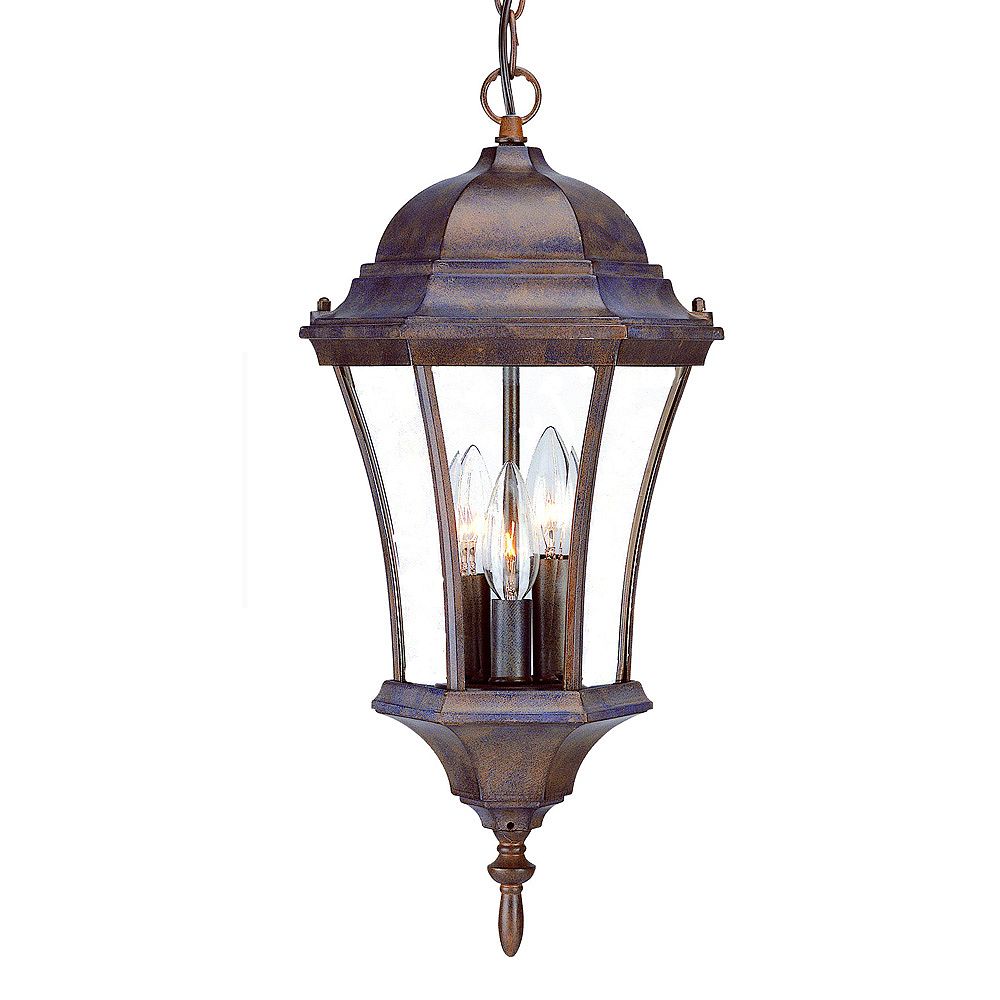 Acclaim Bryn Mawr Collection Hanging Lantern 3-Light Outdoor Burled ...