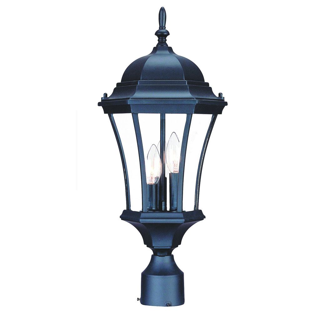 Acclaim Bryn Mawr Collection Post-Mount 3-Light Outdoor Matte Black ...