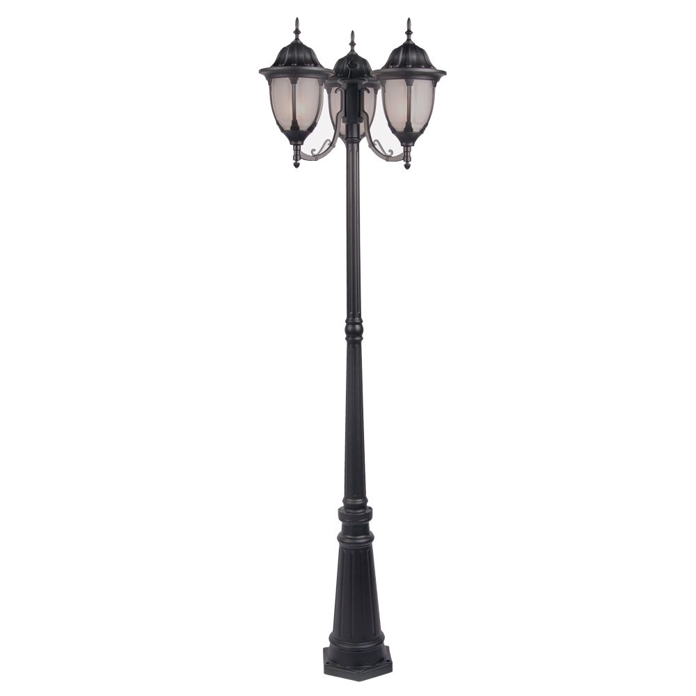 Acclaim Suffolk Collection Surface Mount Post 3-Light Outdoor Matte ...