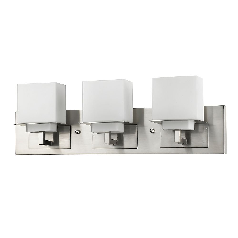 Acclaim Rampart Indoor 3Light Bath W/Glass Shades In Satin Nickel
