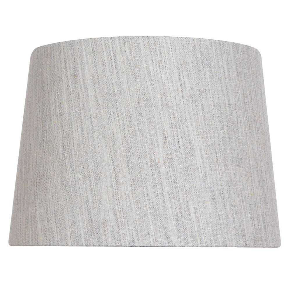 14 Inch Dia Textured Taupe Linen Blend Table Lamp Shade