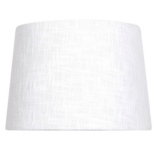 14 inch DIA Textured White Linen Blend Table Lamp Shade