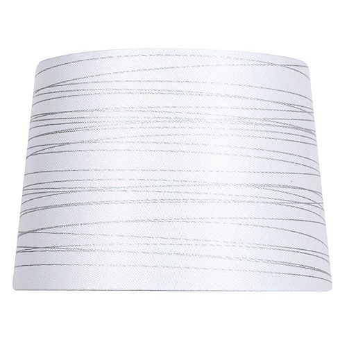 14 inch DIA White with Silver Foil Linen Blend Table Lamp Shade