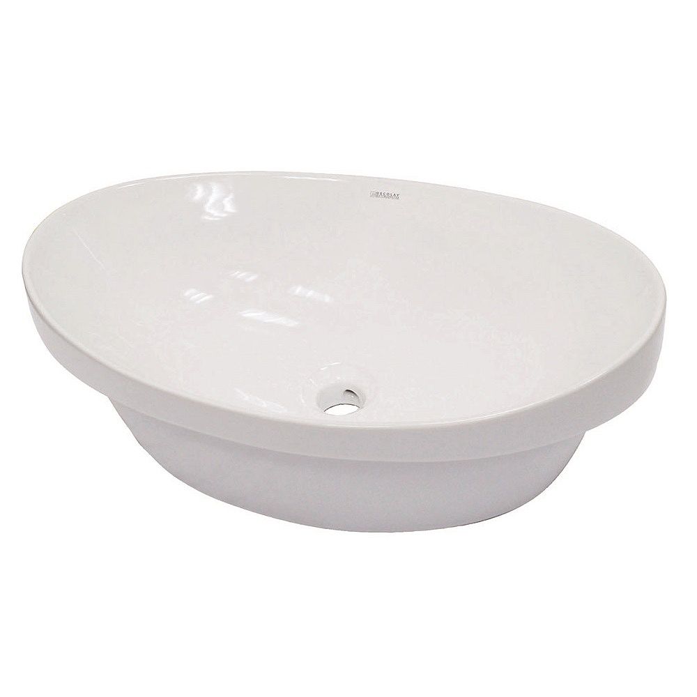 Decolav Andra Vitreous China Above Counter or Semi Recessed Oval