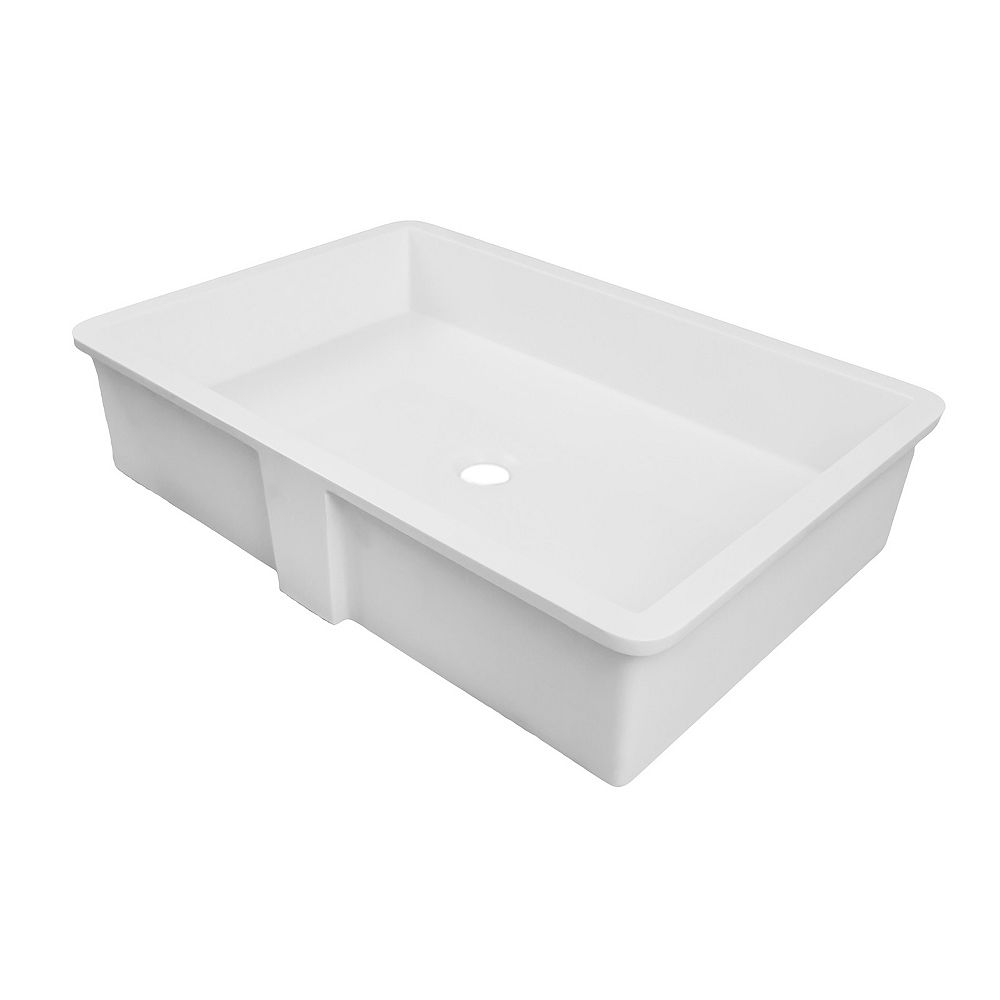 Decolav Saidi Solid Surface Rectangular Undermount Lavatory The Home Depot Canada