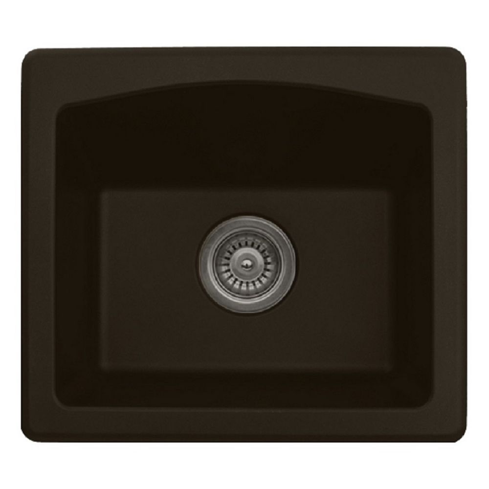 Karran Quartz 18 inch Bar/ Prep Sink in Brown The Home Depot Canada