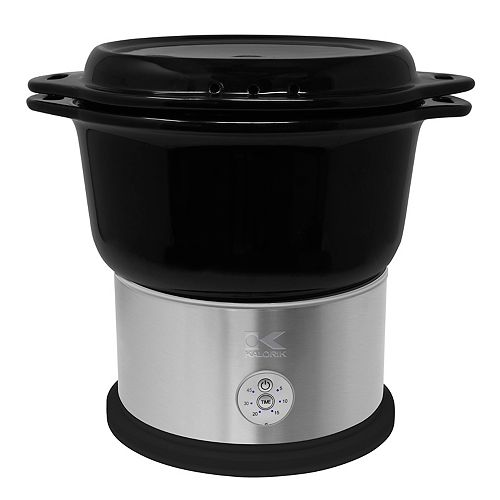 Black Ceramic Steamer with Steaming Rack