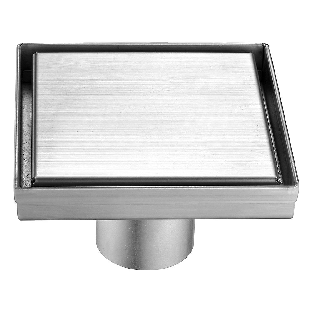 Luxury Drains Square Shower Drain Solid Grid The Home Depot Canada