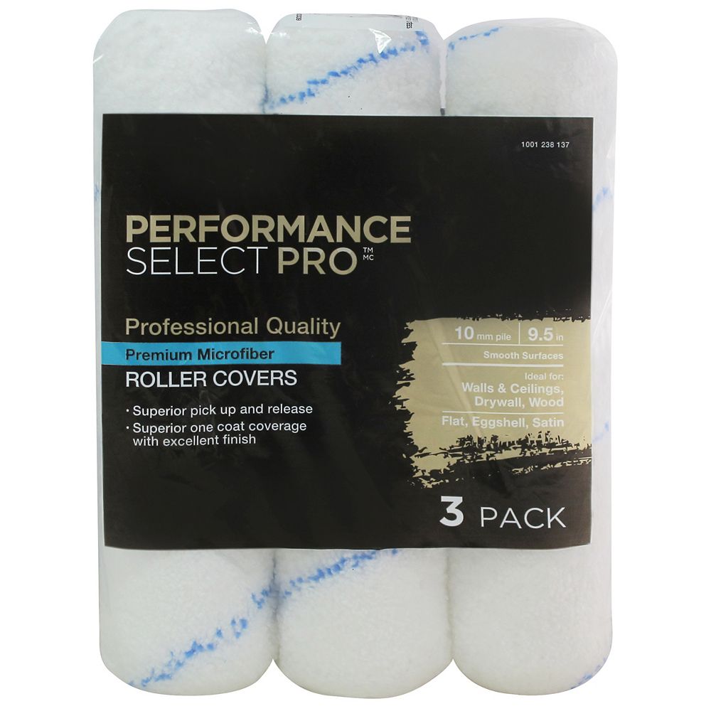 Performance Select Pro 9.5inch x 3/8inch Premium Microfibre Rollers