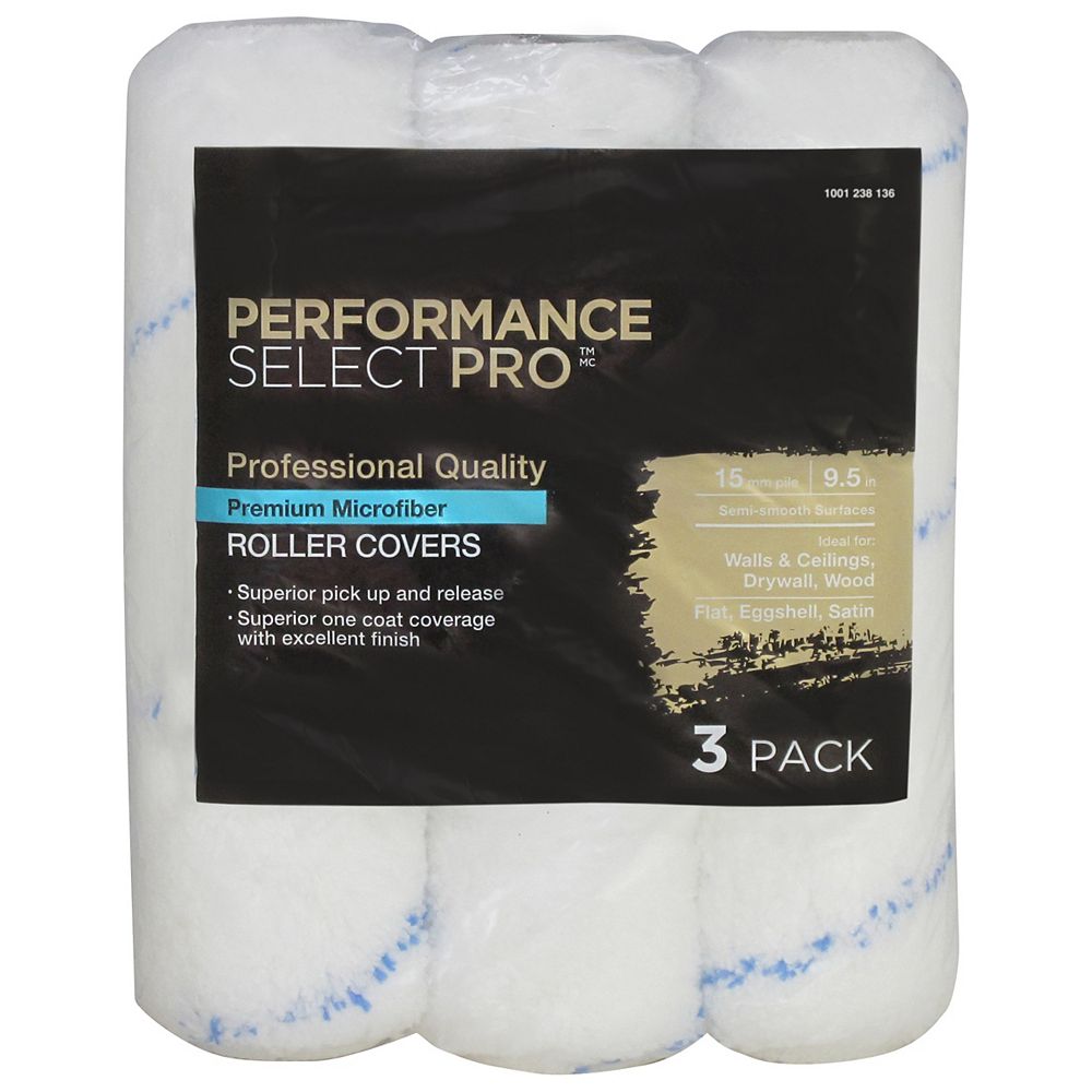 Performance Select Pro 9.5 inch x 5/8 inch Premium Microfiber Rollers 3