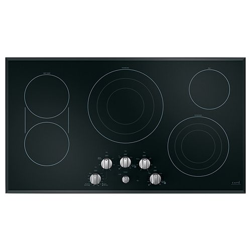 Café 36-inch Radiant Electric Cooktop with in Stainless Steel with 5 Elements including Sync-Burners