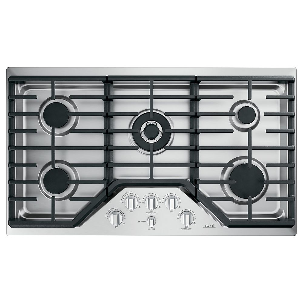 Cafe 36 Inch Gas Cooktop In Stainless Steel With 5 Burners Including 20 000 Btu Triple Bur The Home Depot Canada