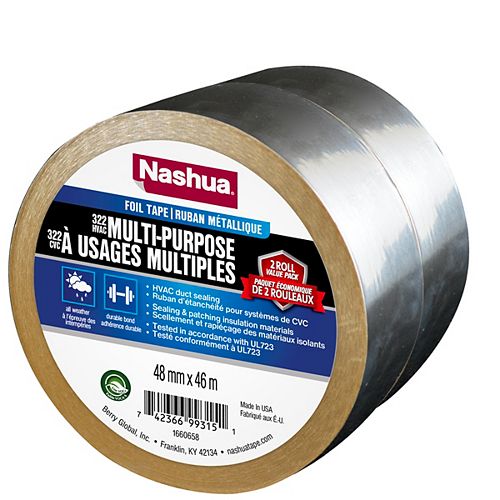 48mm x 46m 322 Multi-Purpose Foil Tape (2-Pack)