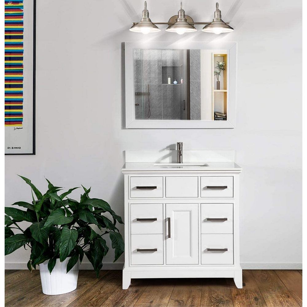 Vanity Art Genoa 36 Inch Vanity In White With Single Basin Vanity Top In White Phoenix Sto The Home Depot Canada