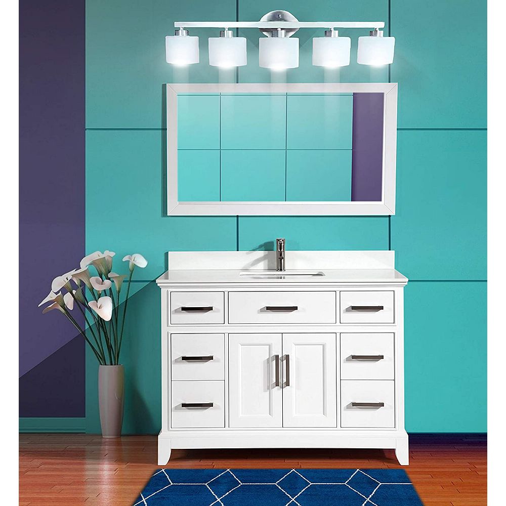 Vanity Art Genoa 48 Inch In White With Single Basin Top Phoenix Sto The Home Depot Canada Vanity Art Genoa 48 Inch In, 48 Inch Vanity Top Single Sink