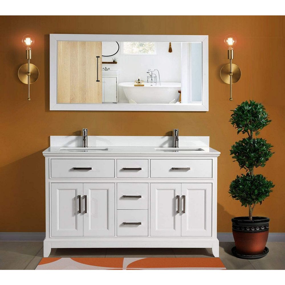 Vanity Art Genoa 60 Inch In, Double Sink Bathroom Vanity Top 60