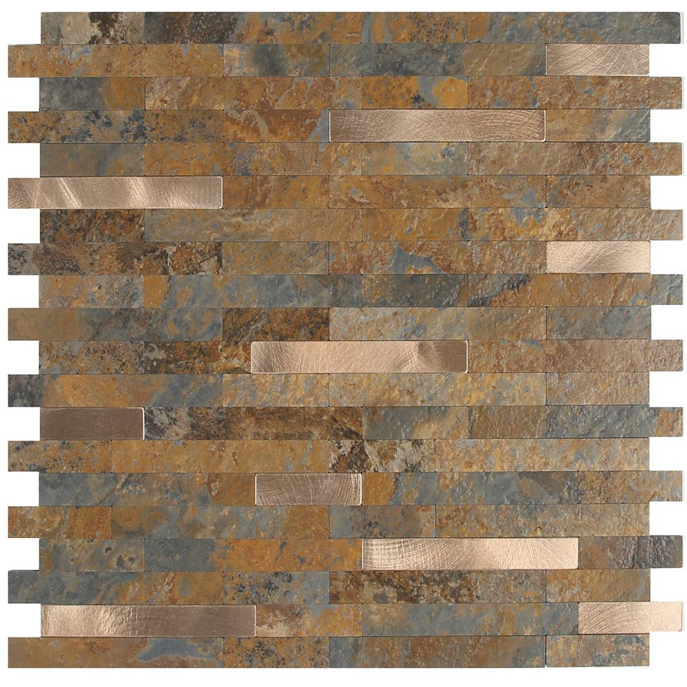 Metal By Asp 11 5x11 7 Rust, Self Stick Metal Tiles