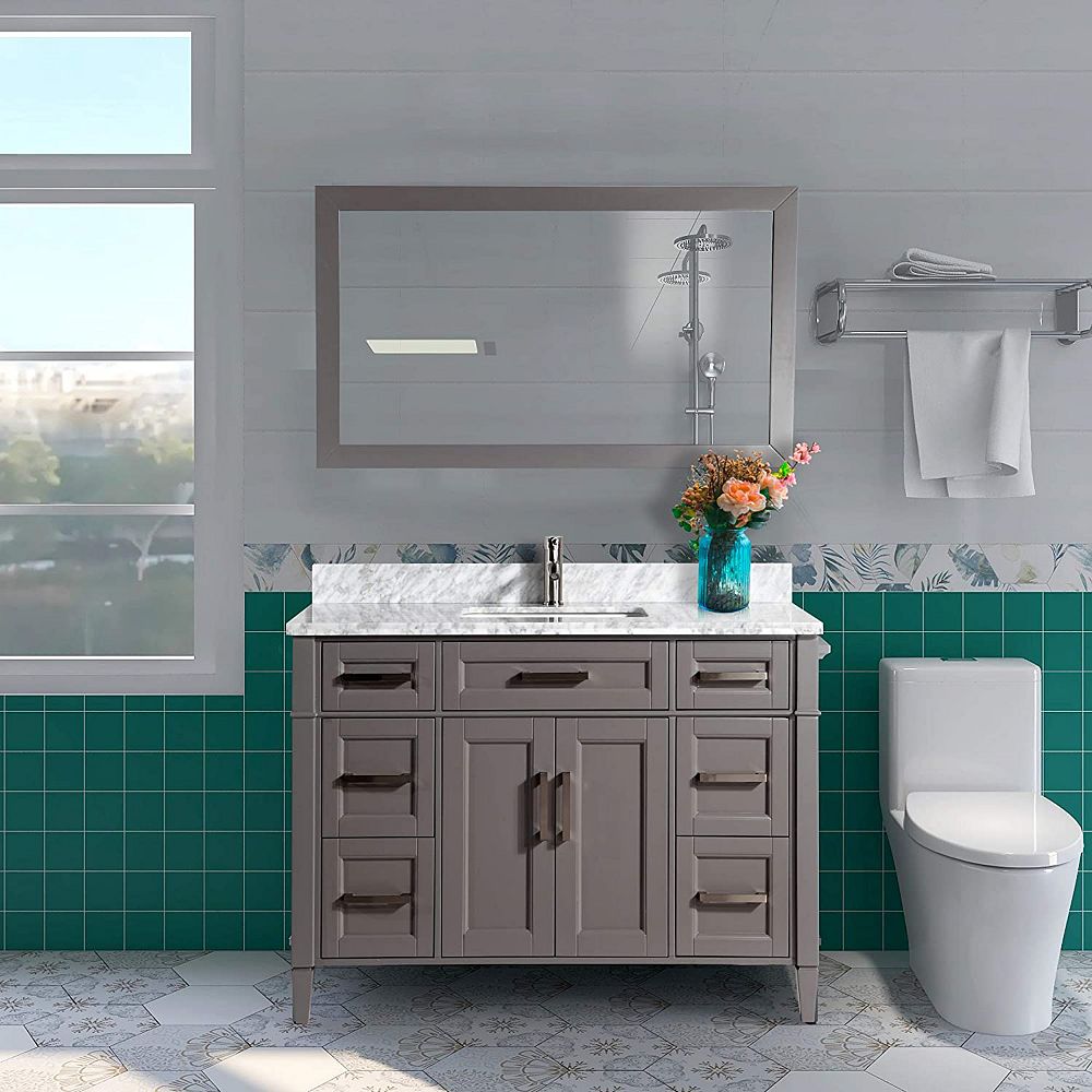 Vanity Art Savona 48 Inch Vanity In Grey With Single Basin Vanity Vanity Art Savona 48 Inch Vanity In Grey With Single Basin Vanity