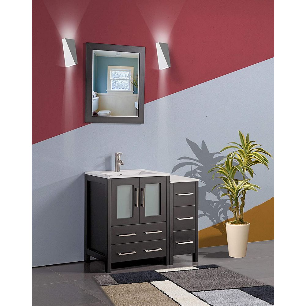 Vanity Art Brescia 36 inch Bathroom Vanity in Espresso with Single ...