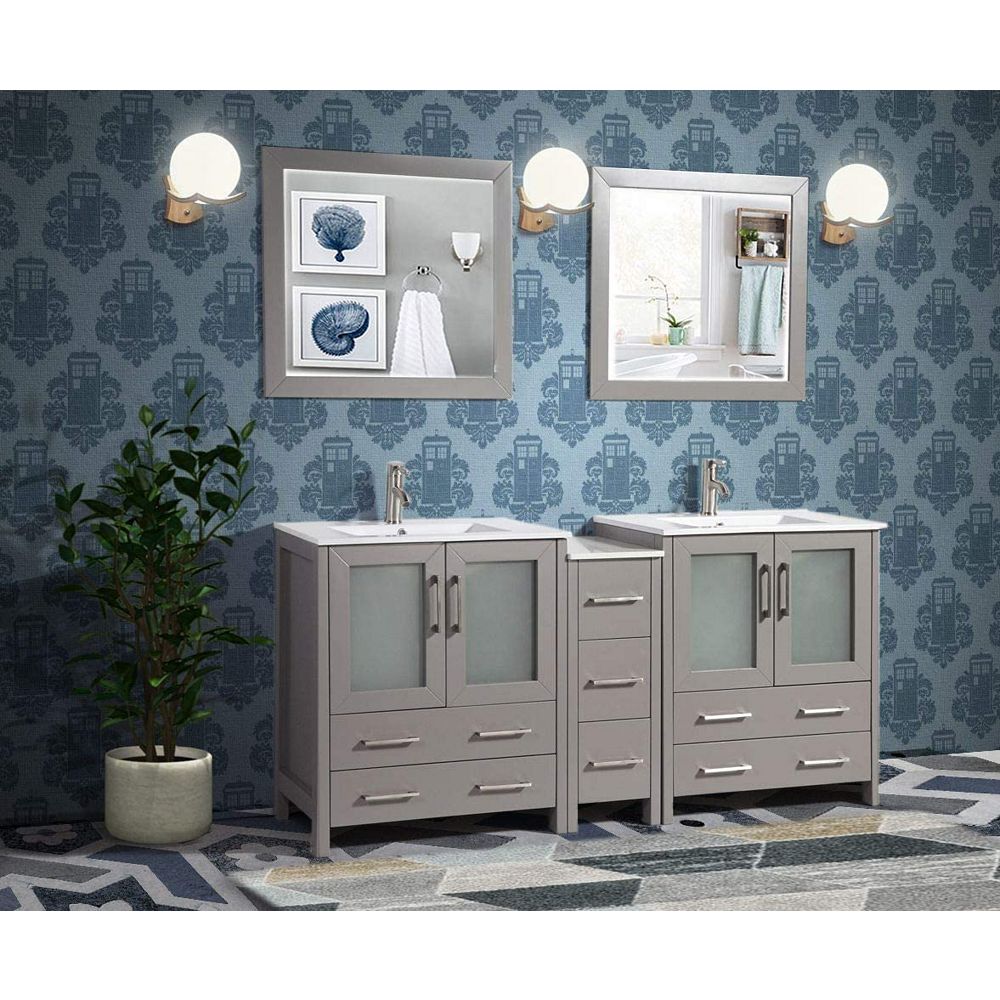 Vanity Art Brescia 72 Inch Bathroom Vanity In Grey With Double Basin Vanity Top In White C The Home Depot Canada Vanity Art Brescia 72 Inch Bathroom Vanity In Grey With Double Basin Vanity Top In White C The Home Depot Canada