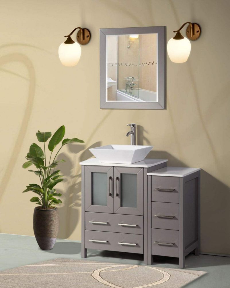 Vanity Art Ravenna 36 Inch Bathroom Vanity In Grey With Single Basin   P 1001239679 