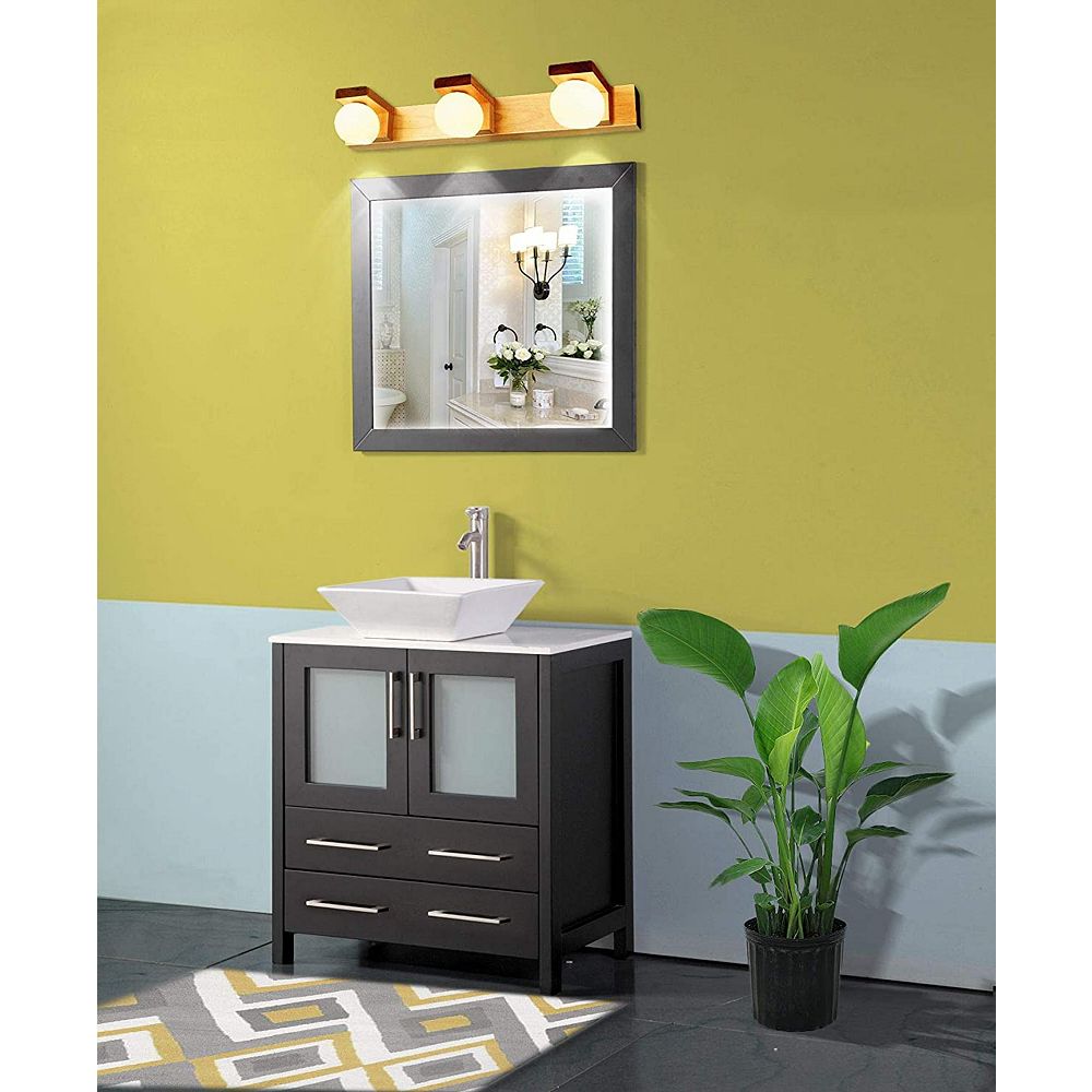 Vanity Art Ravenna 30inch Bathroom Vanity In Espresso With Single Basin Vanity Top In Whit The Home Depot Canada