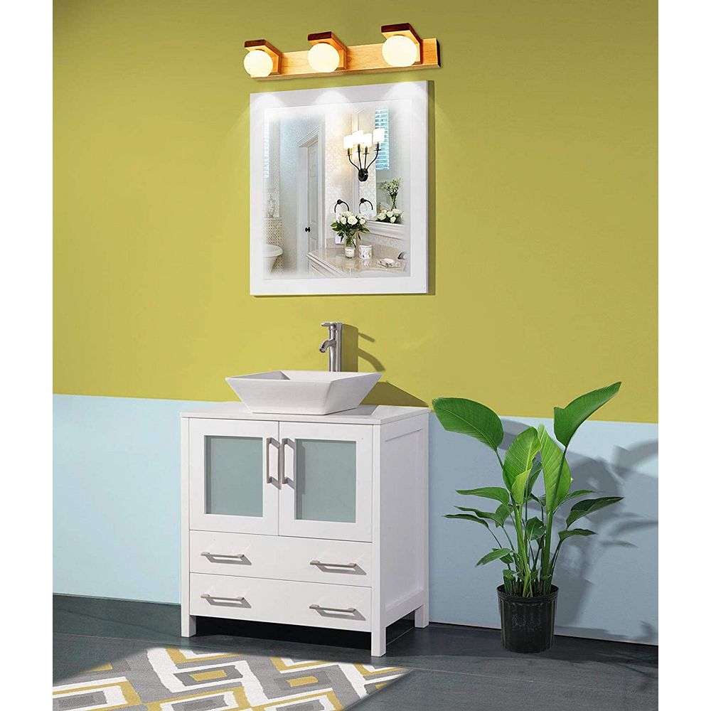 Vanity Art Ravenna 30 Inch Bathroom Vanity In White With Single Basin Vanity Top In White The Home Depot Canada