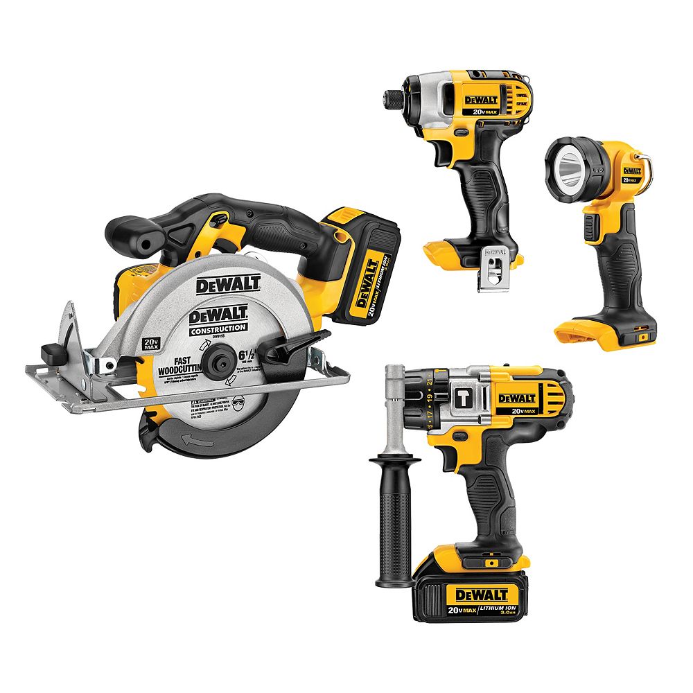 DEWALT 20V MAX XR LithiumIon Cordless Combo Kit (4Tool) with (2