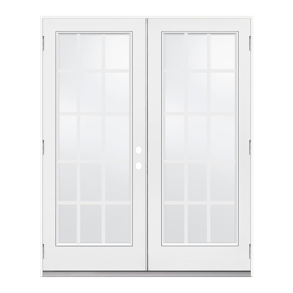 JELDWEN Windows & Doors 6 ft. French Door, 15 Lite Door Glass,LowE