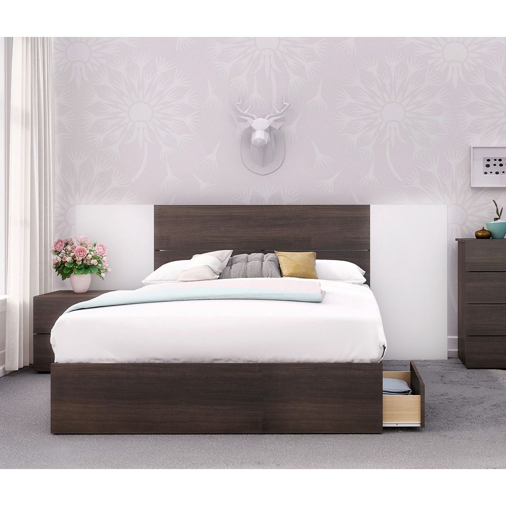 Nexera Alaska Full Size 4 Piece Bedroom Set Ebony And White The Home Depot Canada