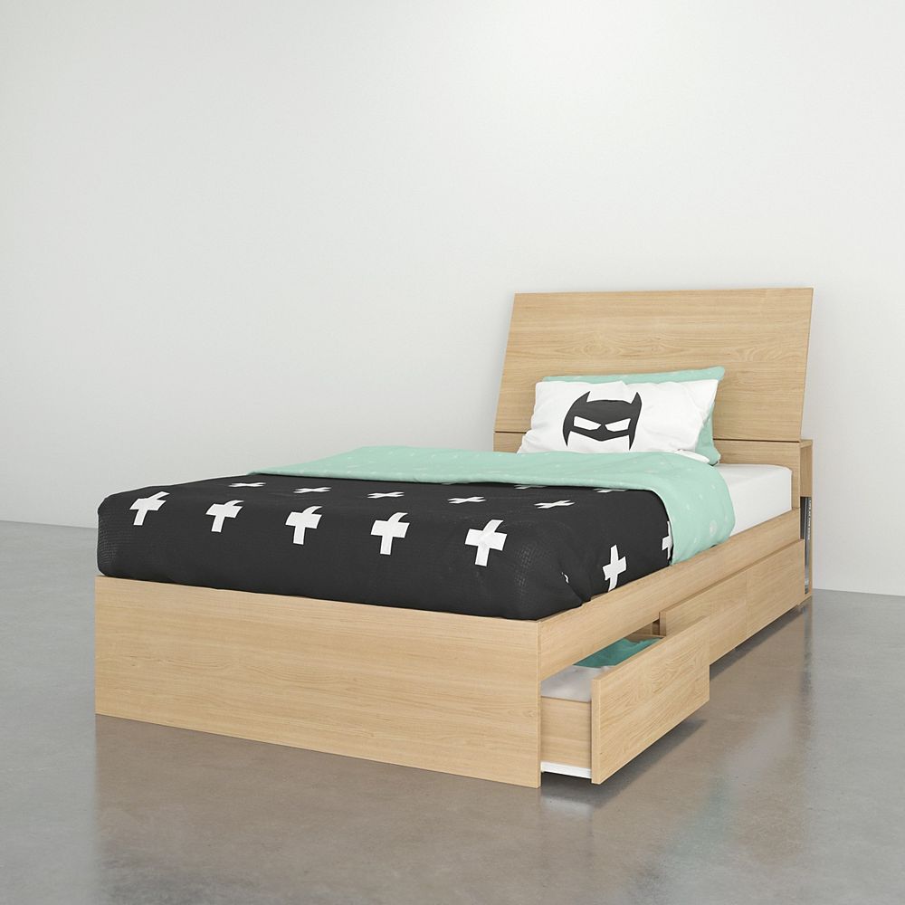Nexera Kabane Twin Storage Bed With, Twin Bed Frames With Storage Canada