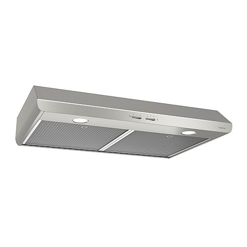 30-inch Under Cabinet Range Hood, 300 CFM with Ductless Option (Charcoal Filter Sold Separately) in Stainless Steel