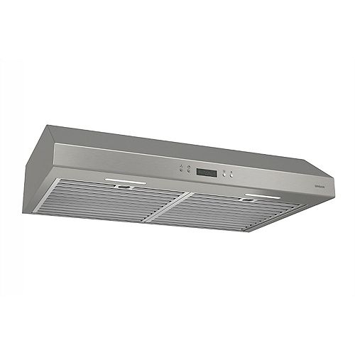 30-inch Under Cabinet Range Hood, 650 CFM with Ductless Option (Charcoal Filter Sold Separately) in Stainless Steel