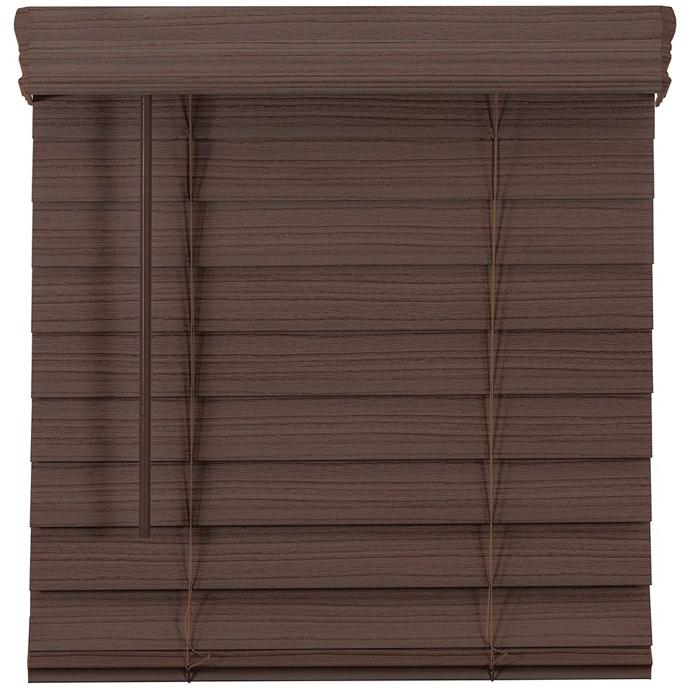 Home Decorators Collection 2 5 Inch Cordless Premium Faux Wood Blind Espresso 38 Inch X 48 The Home Depot Canada