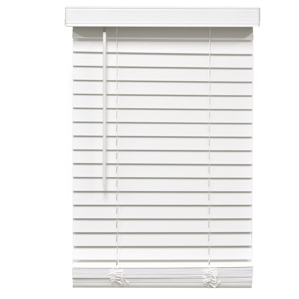 Home Decorators Collection 2 Inch Cordless Faux Wood Blind White 35 Inch X 72 Inch The Home Depot Canada