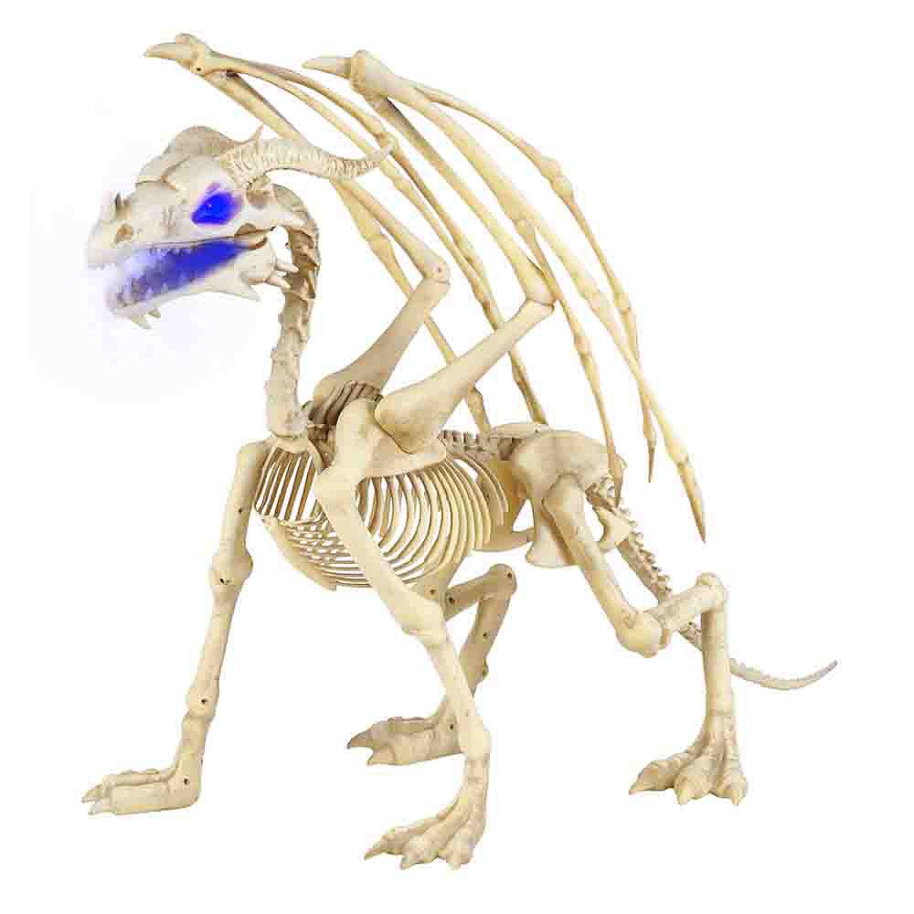 Home Accents 3 5 Ft Animated Led Lit Skeleton Dragon Halloween Decoration The Home Depot Canada