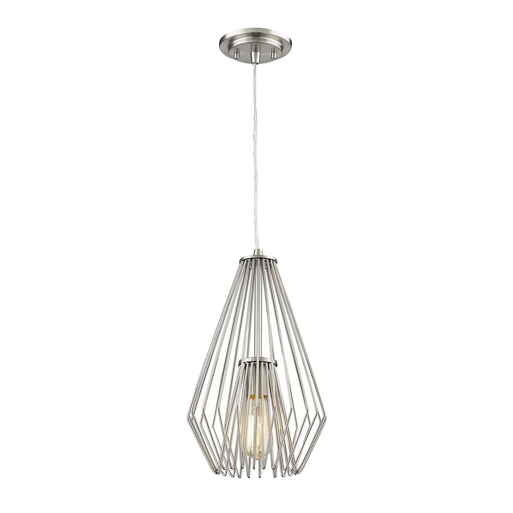 Filament Design 1Light Brushed Nickel Mini Pendant with