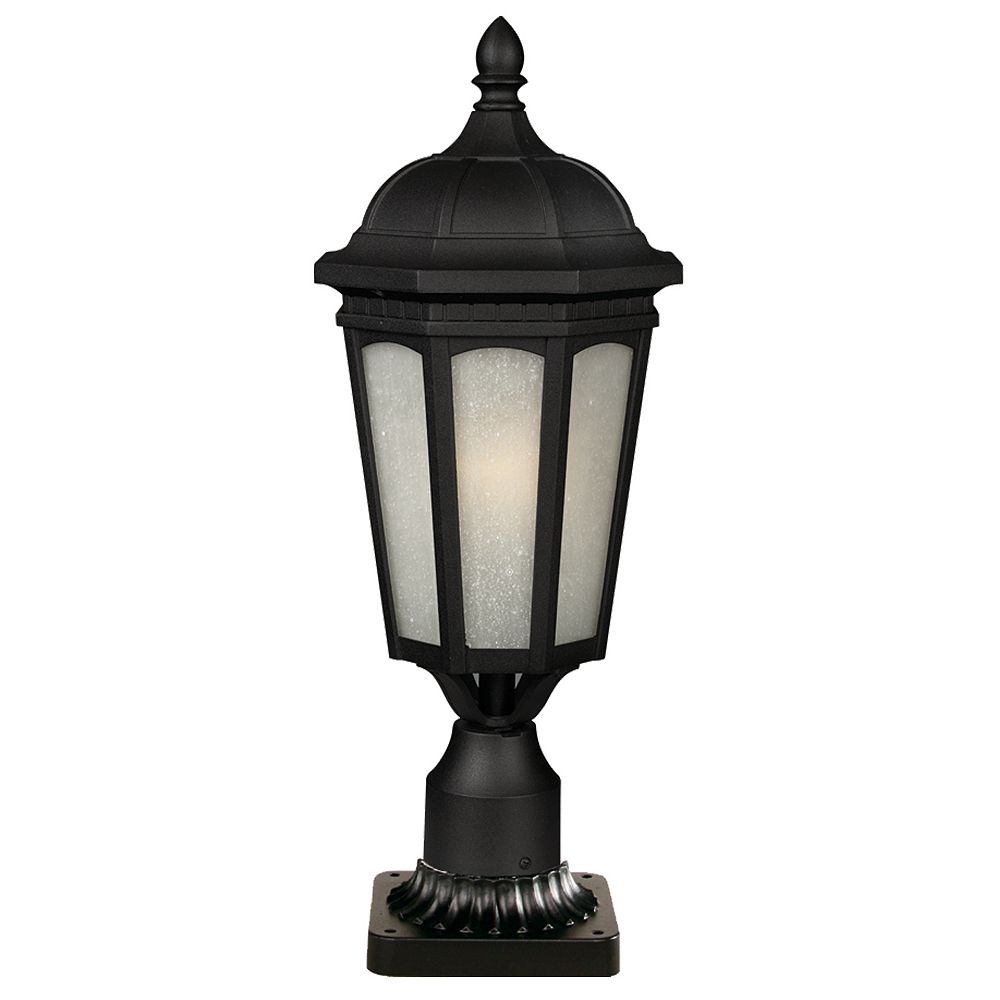 Filament Design 1-Light Black Outdoor Pier Mount Light with White Seedy ...