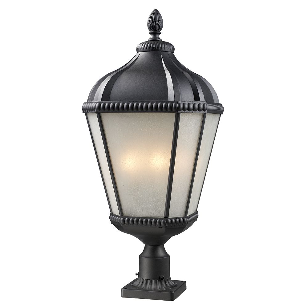 Filament Design 4-Light Black Outdoor Pier Mount Light with White Seedy ...