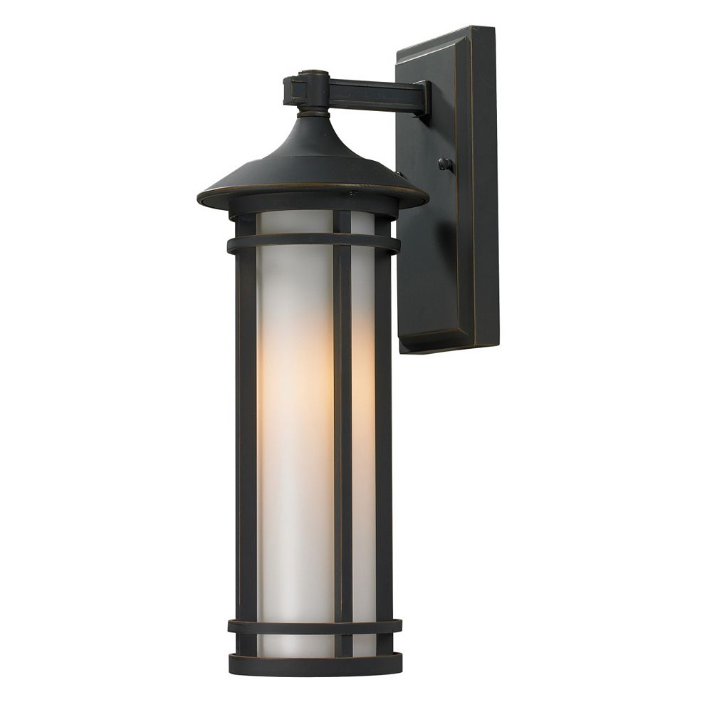 Filament Design 1 Light Oil Rubbed Bronze Outdoor Wall Sconce With Matte Opal Glass 7 In 1770