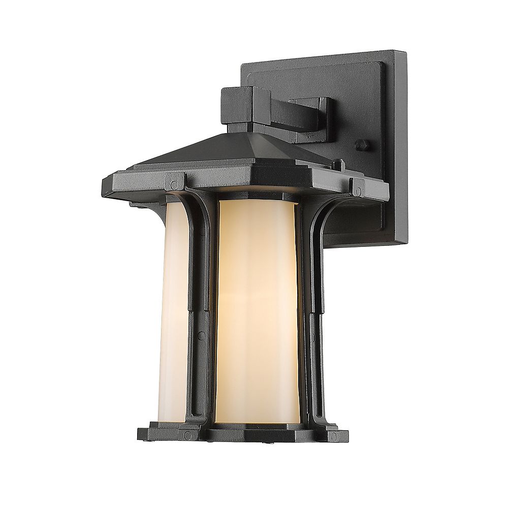 Filament Design 1Light Black Outdoor Wall Sconce with Matte Opal Glass 6 inch The Home