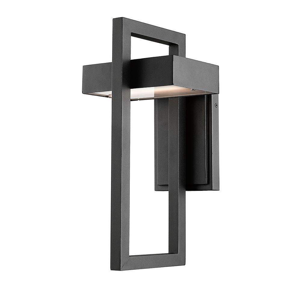 Filament Design 1 Light Black Outdoor Wall Sconce With Frosted Glass 75 Inch The Home Depot