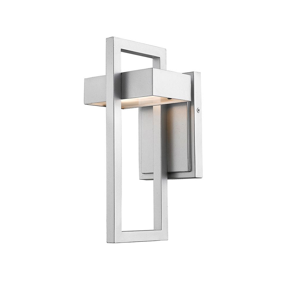 Filament Design 1Light Silver Outdoor Wall Sconce with Frosted Glass