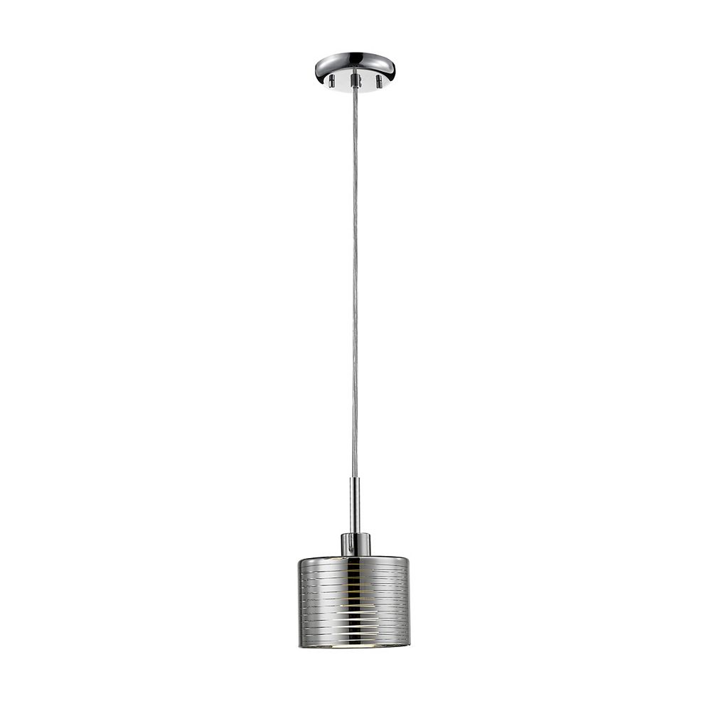 Filament Design 1 Light Chrome Pendant With Chrome And Crystal And Steel Shade 625 Inch The 